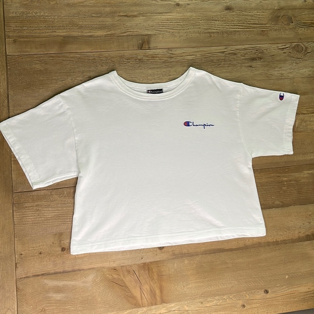 Champion Women's Heritage Cropped Tee, Left Chest - Picture 3 of 5
